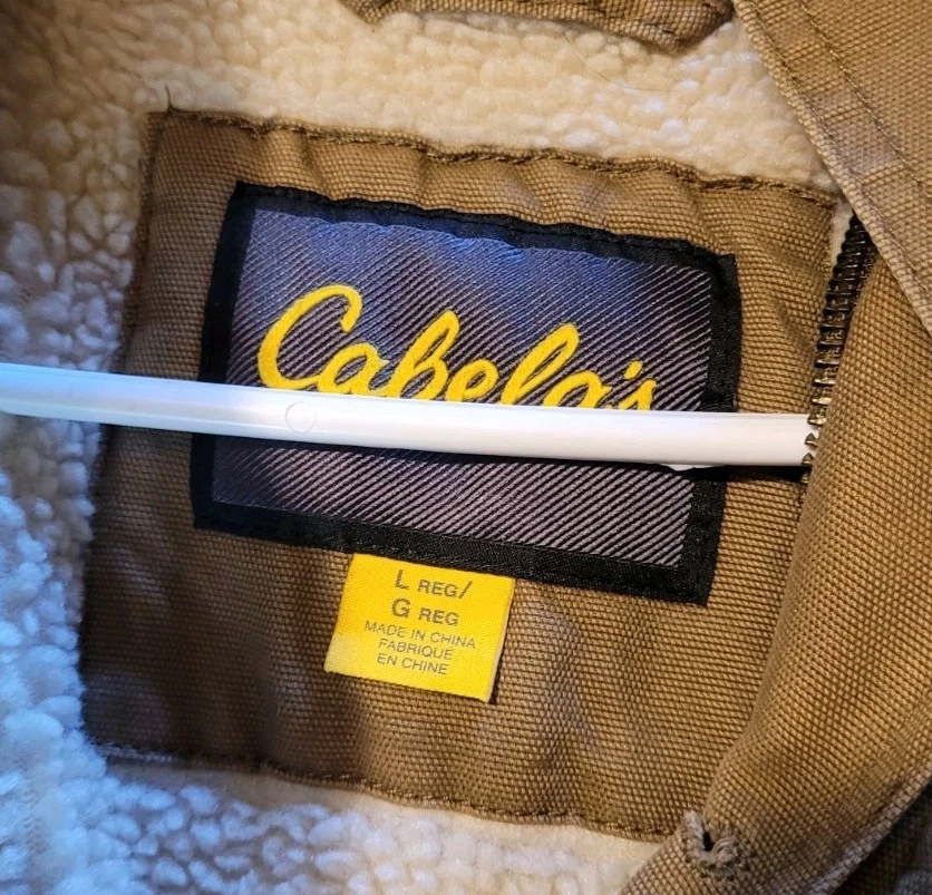 Cabelas Tan Hunting Jacket Lined Size Large Regular - Image 3 of 4