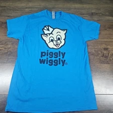 Piggly Wiggly Shirt Mens M Blue Gildan Heavy Cotton Just Another Day In Pigadise