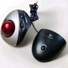 Logitech Cordless Optical TrackMan T-RB22 TrackBall Mouse w/ Receiver - Working