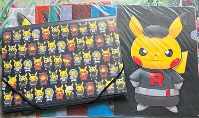 Pokemon Center Original Secret Teams Boss Pikachu Clear File 7 Set & Case Japan