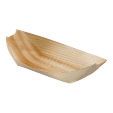 Pirogue Finger Food En Bois Naturel 17,5x8,5x2 Cm 50 Pz - Leone - Aliments