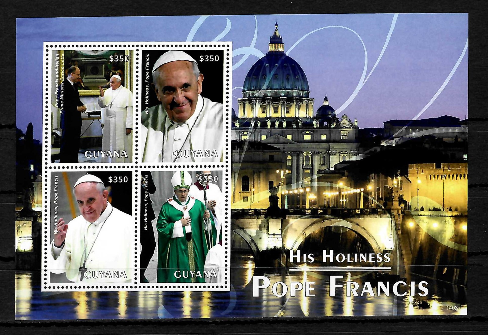 Briefmarken-Set Niger 2015 – Papst Franziskus | Kleinbogen Postfrisch MNH | Sammler-Edition Von Prophila