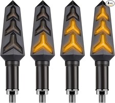 4PCS Motorcycle Indicator Lights, 12V Super Bright Flowing Turn Signal Brake Day