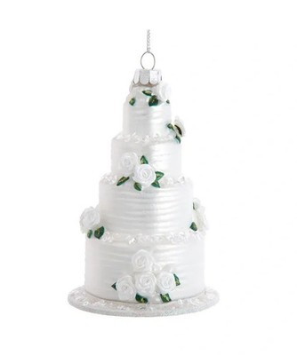 Noble Gems  Glass Four Tier Wedding Cake Ornament