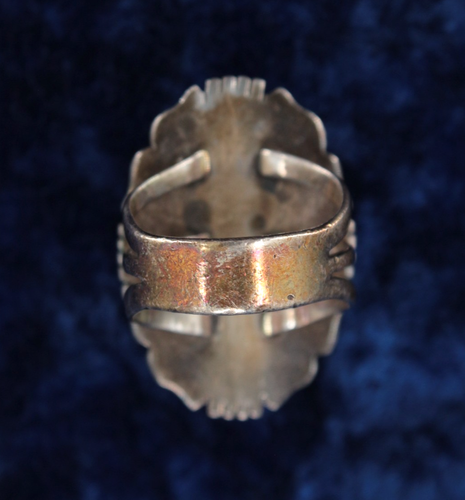 Bague amérindienne vintage en argent sterling avec turquoise Gary Spencer 14 grammes - Photo 7/13