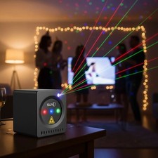 Mini Portable RGB Laser Light Projector with Sound Activation for Parties