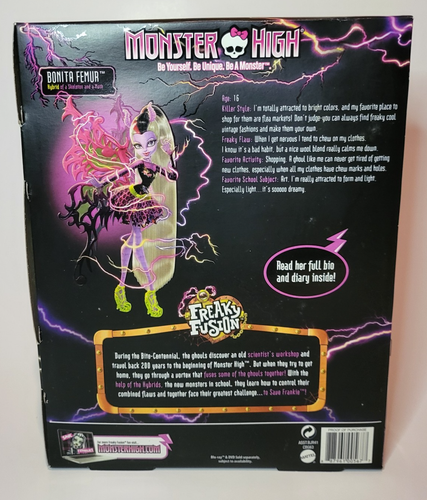 Monster High Freaky Fusion Hybrids Bonita Femur doll NIB NRFB 2013 Sealed RARE - Picture 10 of 14