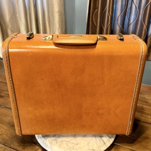 VTG 50s Samsonite Shwayder Bros 4616 Luggage Brown Train Case Suitcase 15x13x7”