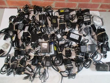 Large Lot of 30 AC-DC Power Supply Chargers & 12 Cables Mixed Brands Volts