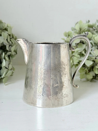 Vintage Silver Plate Jug with Curved Handle