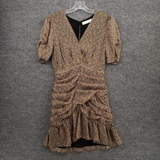 ASTR The Label Dress Womens M Medium Brown Shirred Bottom Lined Mini Floral