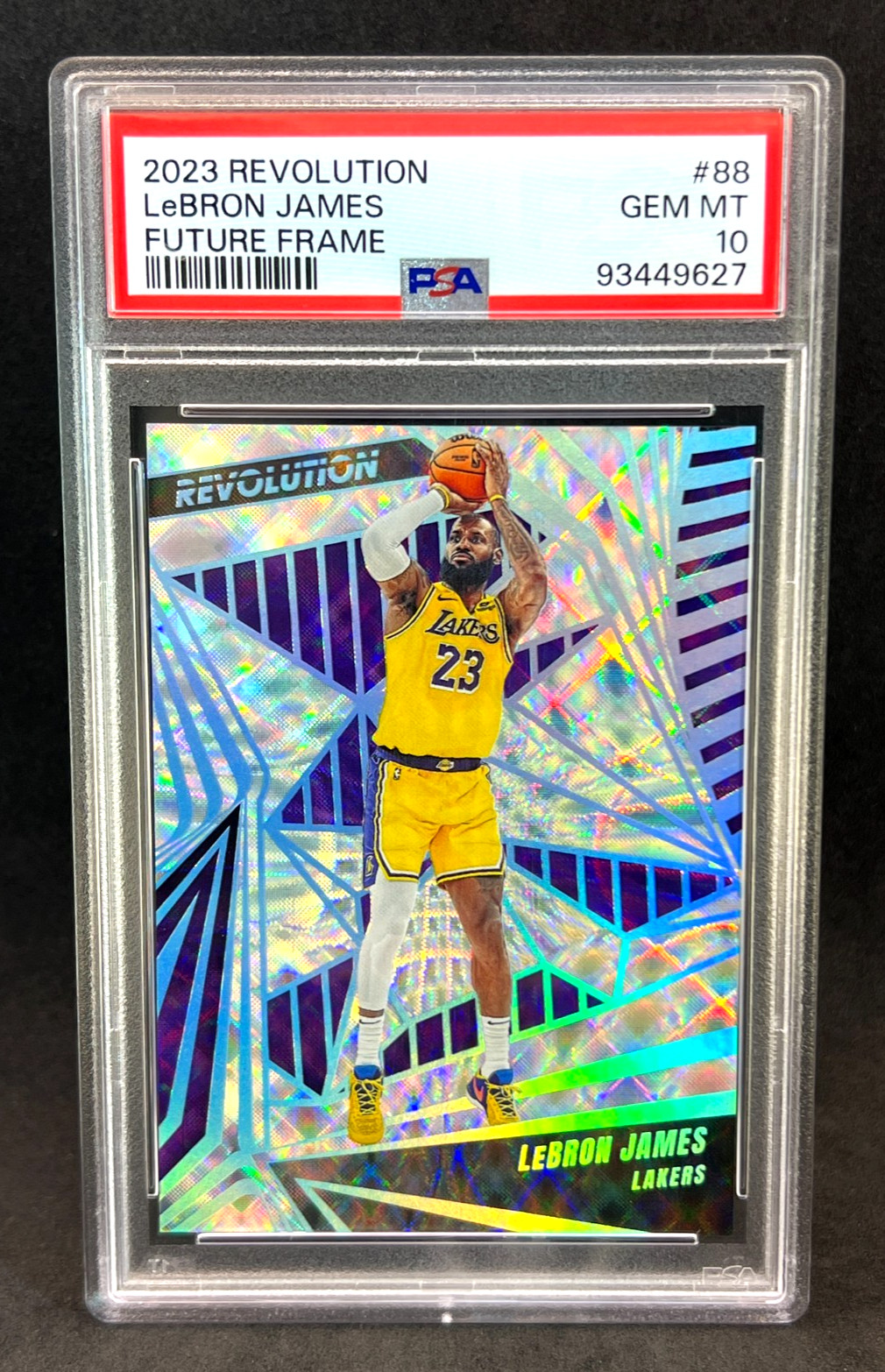 2023-24 Panini Revolution #88 LEBRON JAMES - Future Frame /60 - POP 1 - PSA 10 view 2