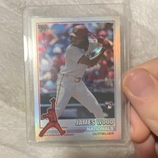 Topps 2025 Heritage Rookie Insert Holographic James Wood #76R-11 Nationals