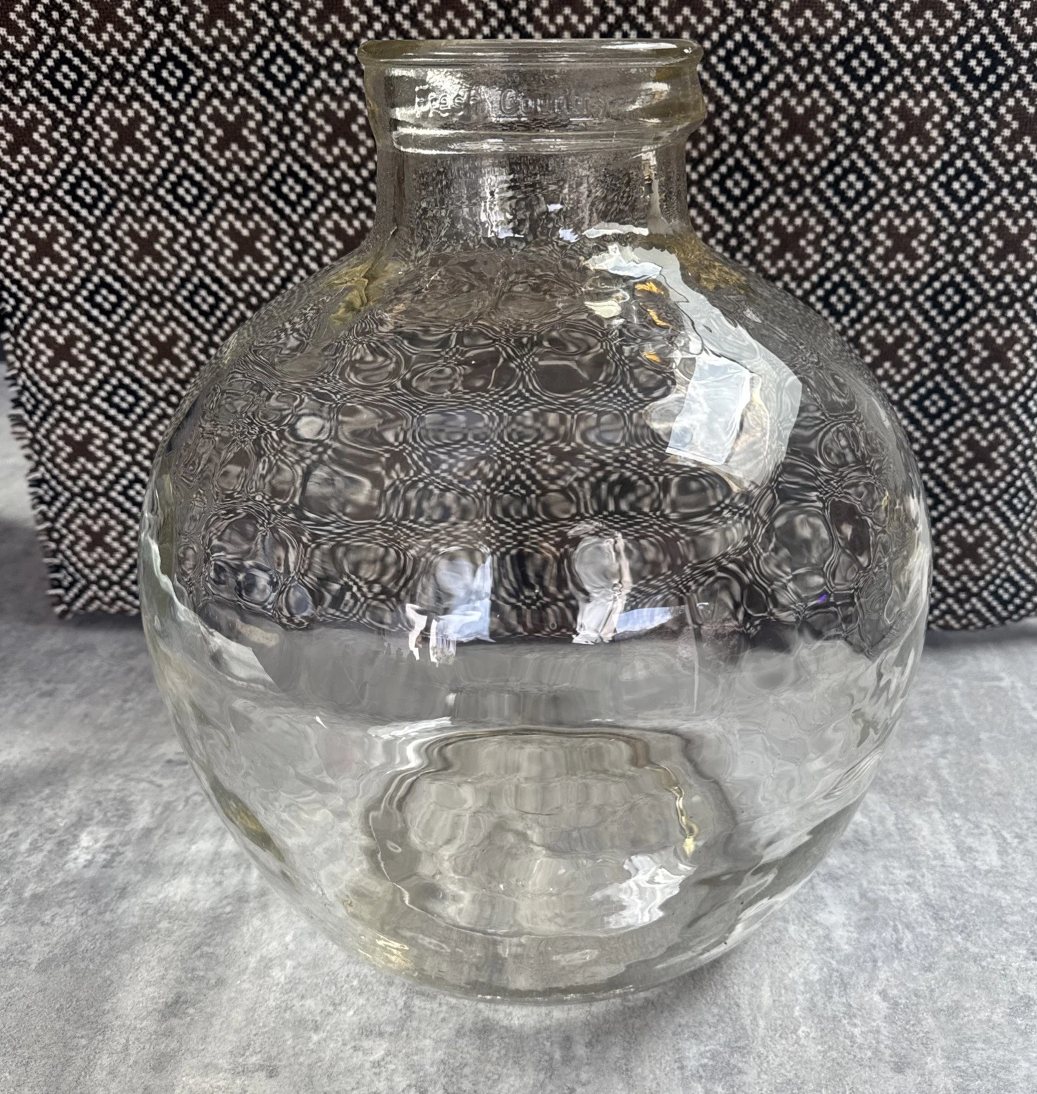 Large fresh country dimpled glass jar /terrarium