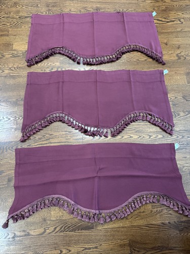 Set Of 3 - Jcpenny Home Burgundy Valances - Picture 1 of 8