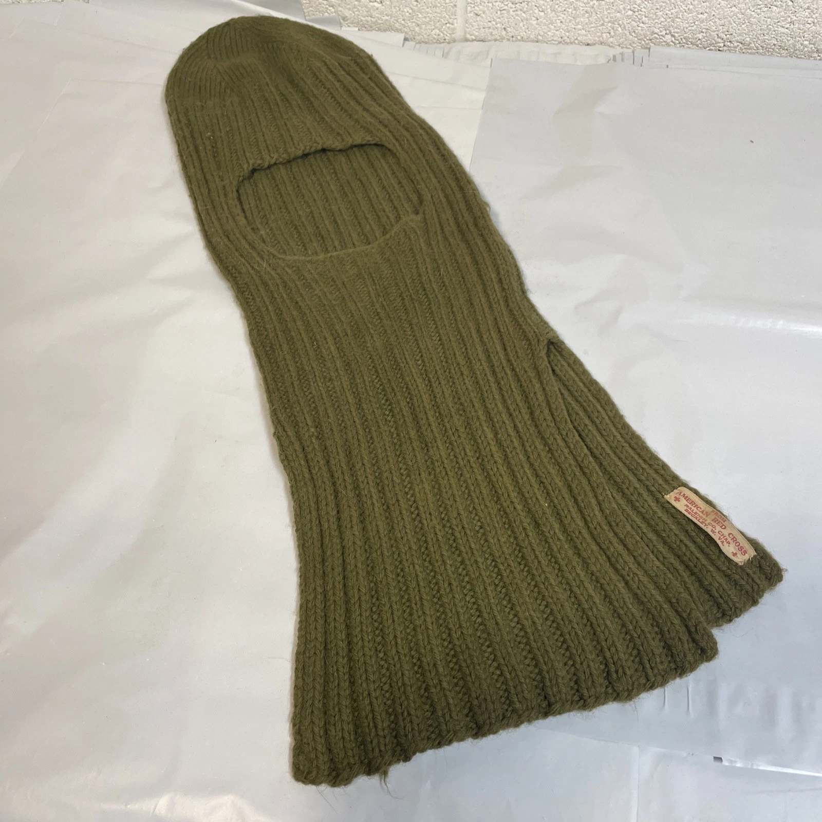 OG OD WWII Wool Knit Red Cross Balaclava Face Mask W. VA Chapter Green Cold
Opens in a new window or
