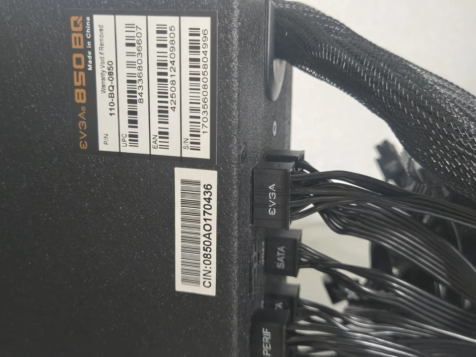 EVGA 850 BQ 80+ BRONZE 850W Semi Modular Power Supply - 110BQ0850V1 - Image 2 of 4