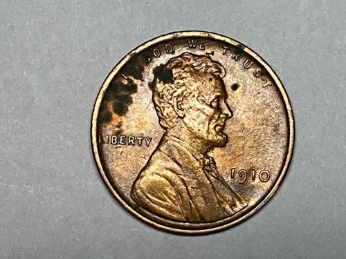 1910 P Lincoln Wheat Cent Good Details But Dark Spots #1