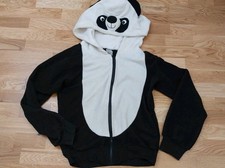Panda Jacke Kostüm Fleece Mädchen Junge Gr. 158 164 S M Flauschig Kapuze Ohren