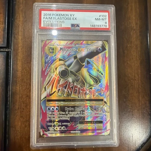Pokémon TCG M Blastoise EX Full Art Holo 102/108 Evolutions PSA 8