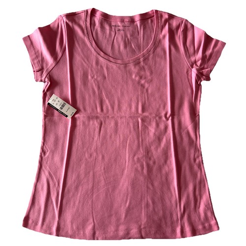 New York & Co. T-Shirt Pink Scoop Beaded Neck Trim Stretch Women's XL