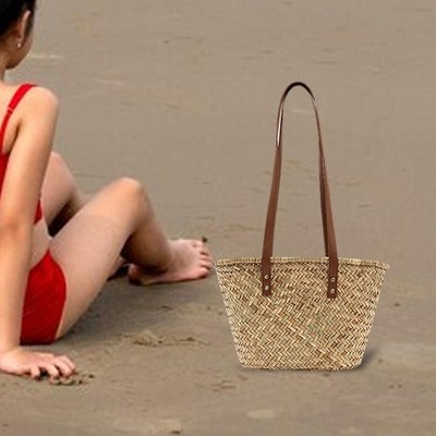 Gewebte Tasche stilvolle Handtasche Einkaufstasche mit Henkel modische solide Handtasche für
