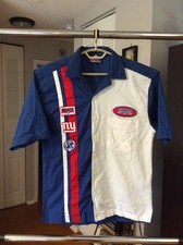 New York Giants White & Blue Button-up Mechanic Casual Shirt Men Large