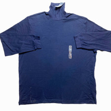 Club Room Sweater Mens 2XL Navy Blue Pullover Knit Mock Turtle