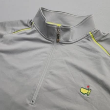 Masters Tech Jacket Mens XXL 2XL Gray Augusta 1/4 Zip Golf Pullover Sweater
