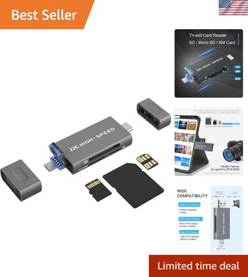 Versatile USB Card Reader Adapter - Compatible with Huawei NM, MicroSD, and SD
