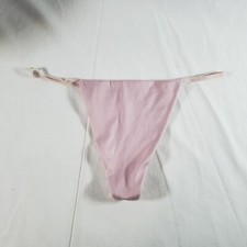 Victoria's Secret Satin V-String Thong Medium Pink Mauve
