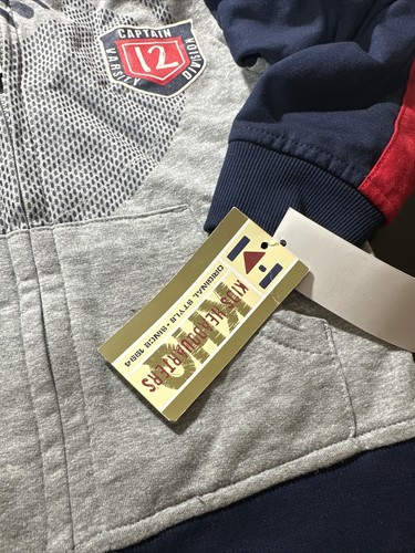 Boy’s Grey Blue Cotton Casual Sport Zip Jacket Elastic Waist Pants Size 4T Set - Picture 6 of 15
