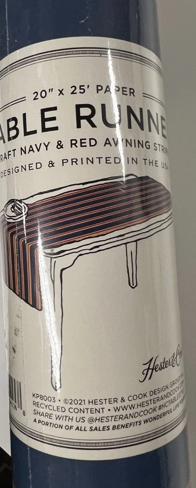 2 Rollos Papel MESA CORREDOR 20"X25' Rojo Azul Raya 4 de Julio Decoración Kraft Nuevo Foto 2 de 4