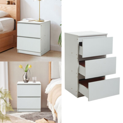 Modern Home Bed Side Cabinet Bedroom Storage Drawers Shelf Nightstand ...