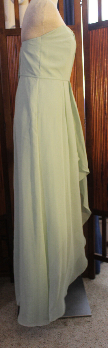 Davids Bridal meadow green chiffon long bridesmaids prom dress 6 | eBay