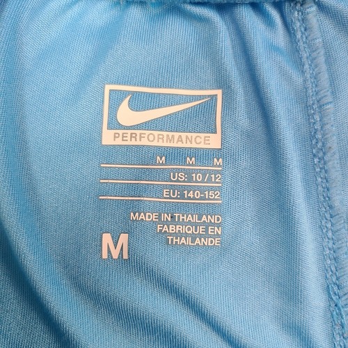 Nike Shorts Girls Medium Blue Green Performance Athletic Gym Training Youth Kids - Picture 5 of 11