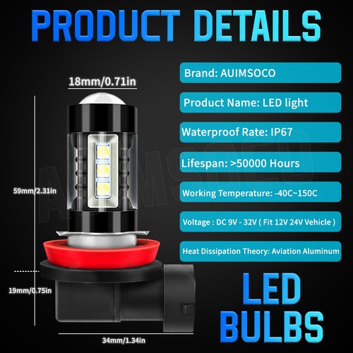 For Mitsubishi Montero Sport Utility 2008-2009 LED Car Lights Fog Lights Bulbs - Picture 11 of 14