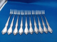 Lot of 10 AMC CREON Stainless Cocktail Forks 5 3/8"