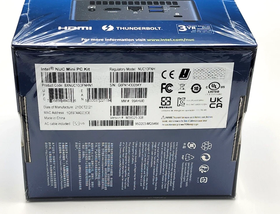 Intel NUC10i3FNHN1 Intel Core i3 Gen i3-10110U mini PC Kit optional Memory, SSD - Image 3 of 4