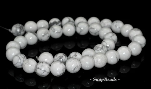 6 MM WEISS TÜRKIS HOWLITH EDELSTEIN RUND 6 MM LOSE PERLEN 15,5 ZOLL - Bild 2 von 4