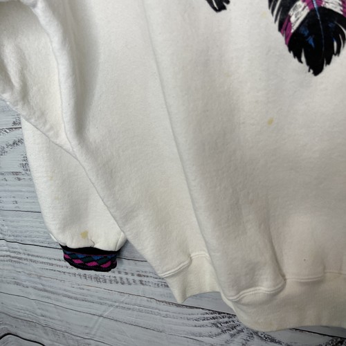 Vintage TSF Sportswear Sweatshirt Women XL Multicolor Southwest Feathers Stains - Picture 11 of 18