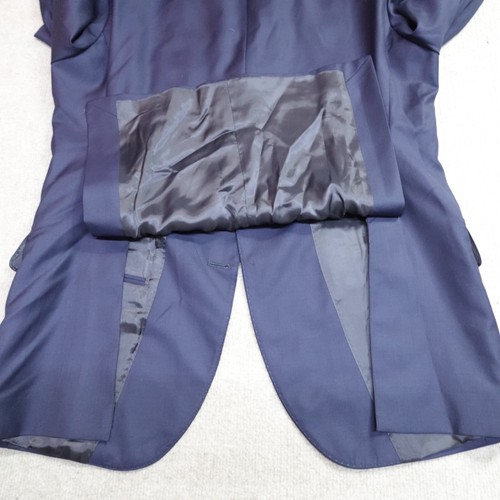 Pini Parma Anzug 41R Hose 34 x 32 blau feste Wolle unstrukturiert - Bild 13 von 24