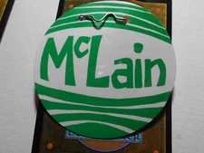 2-5/8" McLain unknown location and office plastic pinback button