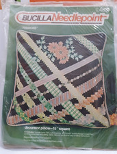 Bucilla 4831 Ribbons 15" square pillow kit Vintage 1970's Unopened
