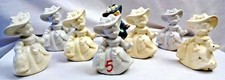 Vintage Bambole Figura Ceramica Porcellana Dancing Bella Grande Cappello