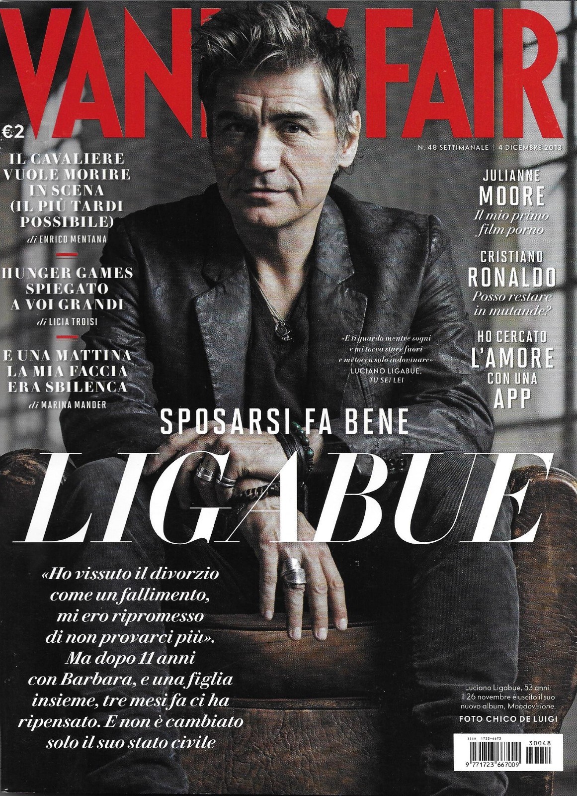 Vanity Fair Magazine Luciano Ligabue Cristiano Ronaldo Marina Abramovic 2013