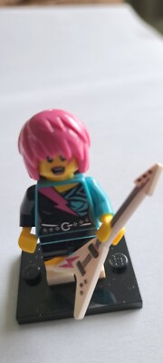 Lego Figure Rocker LEGO #15 ROCKER GIRL Minifigure Collectible Series 7 Complete w/ Stand ...