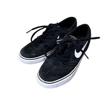 Nike Black Suede Shoes Eu 36 Lace Up White Logo