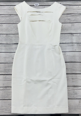 French Connection Dress Ivory Size 6 Slit Top Retro Rocker