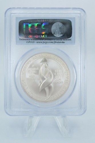 2014-P PCGS MS69 Civil Rights Act of 1964 Silver Dollar Business Strike $1 - Picture 2 of 2